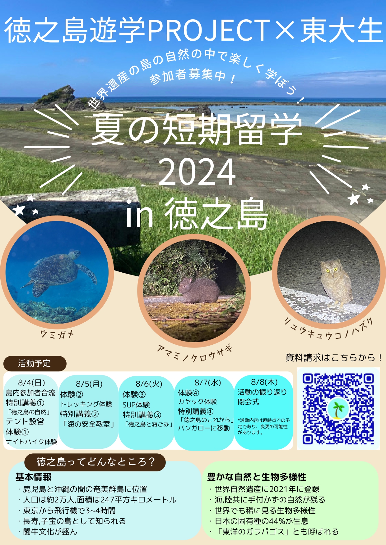 【参加者募集中！】夏の短期留学2024in徳之島 | 地域のトピックス