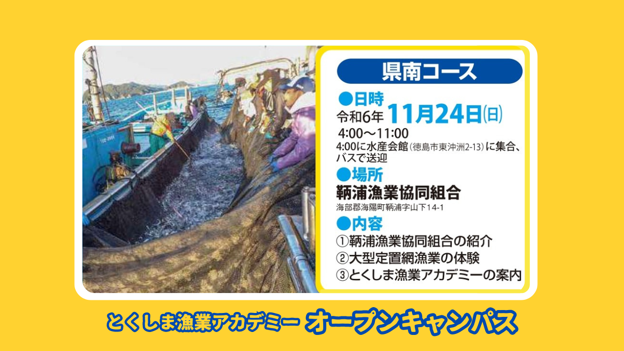 とくしま漁業アカデミー・オープンキャンパス【県南コース】 | 移住関連イベント情報