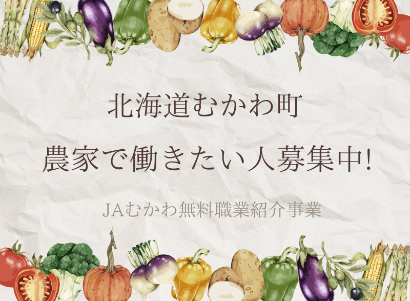 北海道で農業のお仕事しませんか？JAむかわ無料職業紹介事業のご案内 | 地域のトピックス