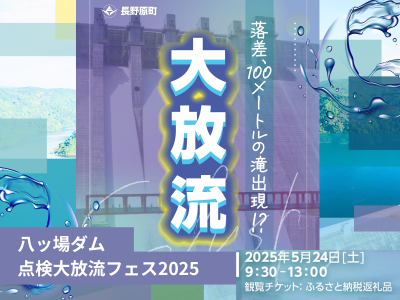 【１年に１度の体験！】八ッ場ダム点検大放流フェス2025＜体験型ふるさと納税＞ | 移住関連イベント情報