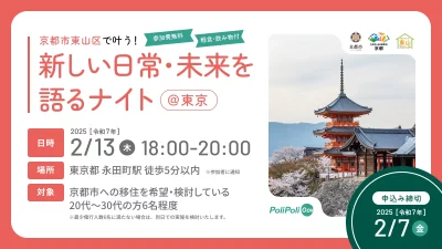 京都市東山区で叶う！新しい日常・未来を語るナイト@東京 | 移住関連イベント情報